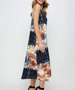 Jostar Women's Stretchy Tank Long Dress Sleeveless Plus Print, 700BN-TXP-W294 Plus Size