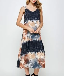 Jostar Women's Stretchy Tank Long Dress Sleeveless Plus Print, 700BN-TXP-W294 Plus Size