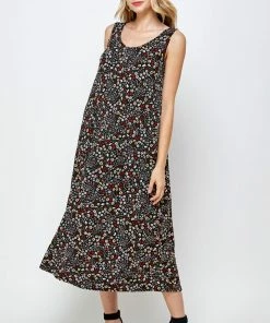 Jostar Women's Stretchy Tank Long Dress Sleeveless Plus Print, 700BN-TXP-W295
