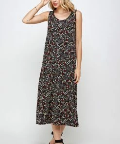 Jostar Long Length Stretchy Long Tank Dress Print 700BN-TRP1-W295