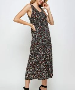 Jostar Long Length Stretchy Long Tank Dress Print 700BN-TRP1-W295