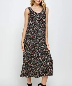 Jostar Long Length Stretchy Long Tank Dress Print 700BN-TRP1-W295