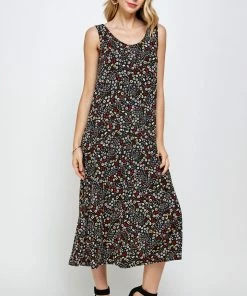 Jostar Women's Stretchy Tank Long Dress Sleeveless Plus Print, 700BN-TXP-W295