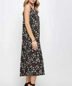 Plus Size Jostar Women's Stretchy Tank Long Dress Sleeveless Plus Print, 700BN-TXP-W296