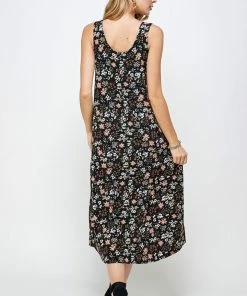 Jostar Stretchy Long Tank Dress Print-700BN-TRP1-W296 Long Length