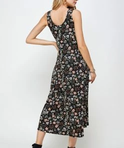 Plus Size Jostar Women's Stretchy Tank Long Dress Sleeveless Plus Print, 700BN-TXP-W296