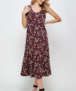 Jostar Stretchy Long Tank Dress Print-700BN-TRP1-W296 Long Length