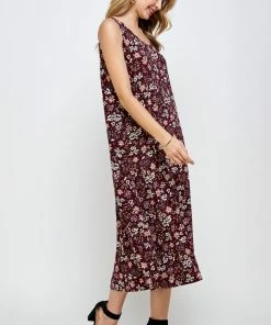 Plus Size Jostar Women's Stretchy Tank Long Dress Sleeveless Plus Print, 700BN-TXP-W296