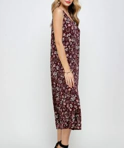 Jostar Stretchy Long Tank Dress Print-700BN-TRP1-W296 Long Length