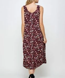 Jostar Stretchy Long Tank Dress Print-700BN-TRP1-W296 Long Length