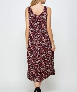 Plus Size Jostar Women's Stretchy Tank Long Dress Sleeveless Plus Print, 700BN-TXP-W296