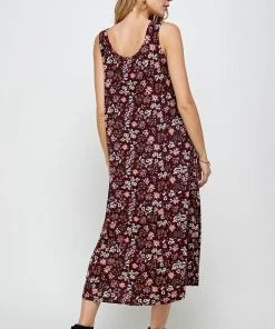 Jostar Stretchy Long Tank Dress Print-700BN-TRP1-W296 Long Length