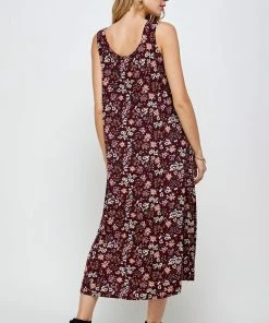 Plus Size Jostar Women's Stretchy Tank Long Dress Sleeveless Plus Print, 700BN-TXP-W296