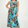Jostar Stretchy Long Tank Dress Print -700BN-TRP1-W326
