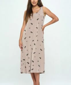 Jostar Print Long Tank Dress Print -700BN-TRP1-M001