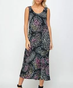 Jostar Stretchy Long Tank Dress Print 700BN-TRP1-W300