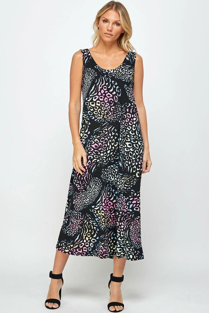 Jostar Stretchy Long Tank Dress Print 700BN-TRP1-W300