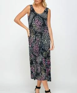 Jostar Stretchy Long Tank Dress Print 700BN-TRP1-W300