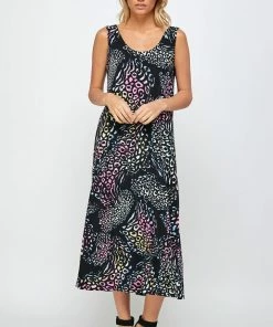 Jostar Stretchy Long Tank Dress Print 700BN-TRP1-W300