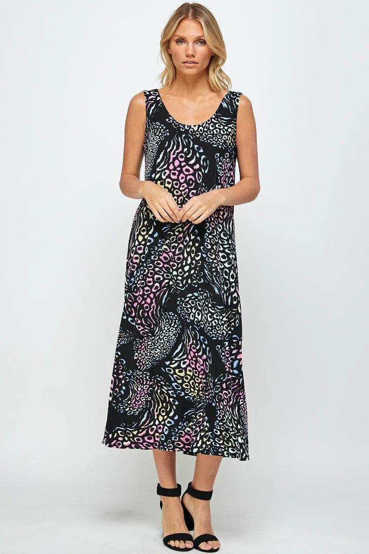 Jostar Stretchy Long Tank Dress Print 700BN-TRP1-W300