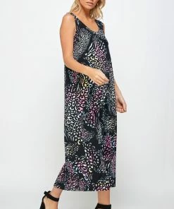 Jostar Women's Stretchy Tank Long Dress Sleeveless Plus Print, 700BN-TXP-W300