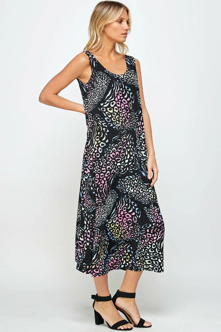 Jostar Stretchy Long Tank Dress Print 700BN-TRP1-W300