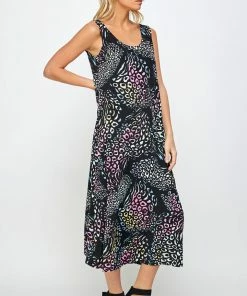 Jostar Women's Stretchy Tank Long Dress Sleeveless Plus Print, 700BN-TXP-W300