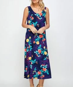 Jostar Stretchy Long Tank Dress Print 700BN-TRP1-W301