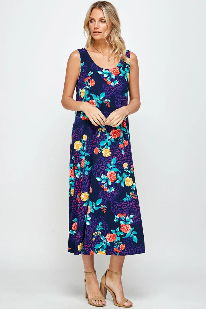 Jostar Stretchy Long Tank Dress Print 700BN-TRP1-W301