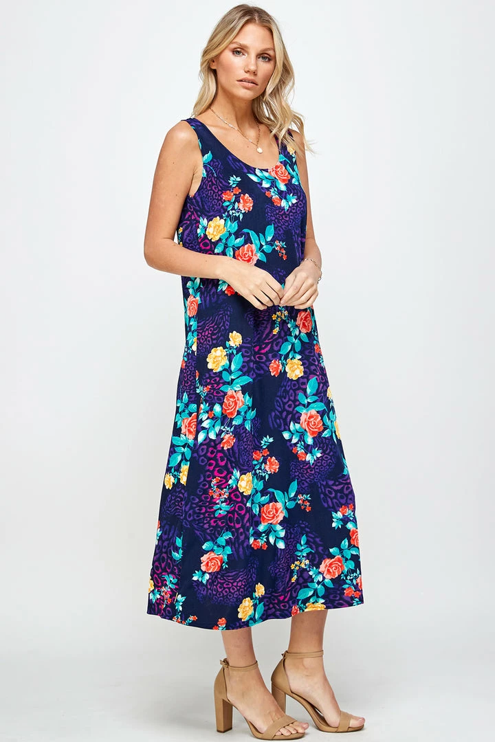 Jostar Stretchy Long Tank Dress Print 700BN-TRP1-W301