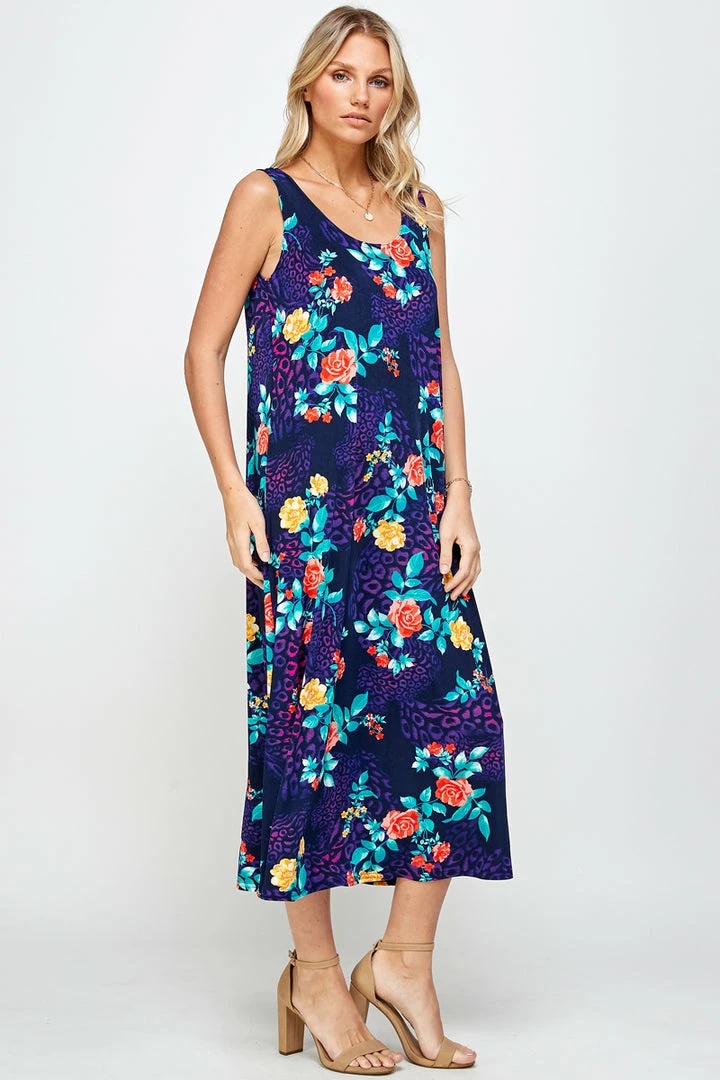 Jostar Stretchy Long Tank Dress Print 700BN-TRP1-W301