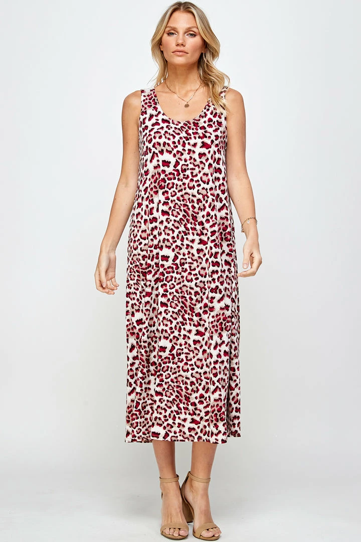 Jostar Women's Stretchy Tank Long Dress Sleeveless Plus Print, 700BN-TXP-W302