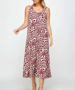 Jostar Women's Stretchy Tank Long Dress Sleeveless Plus Print, 700BN-TXP-W302