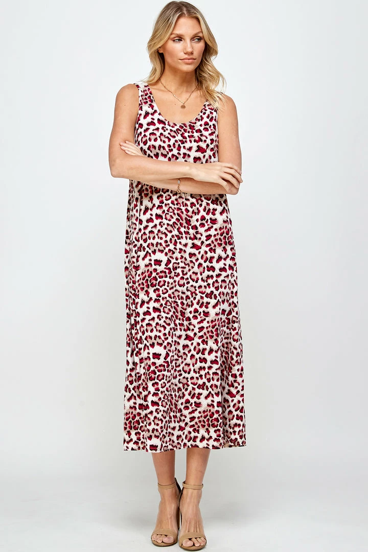 Jostar Women's Stretchy Tank Long Dress Sleeveless Plus Print, 700BN-TXP-W302