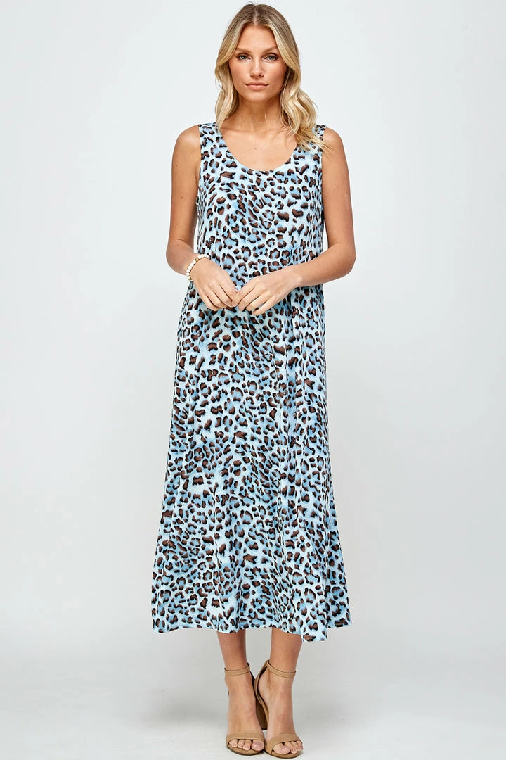 Jostar Women's Stretchy Tank Long Dress Sleeveless Plus Print, 700BN-TXP-W302
