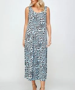 Jostar Women's Stretchy Tank Long Dress Sleeveless Plus Print, 700BN-TXP-W302