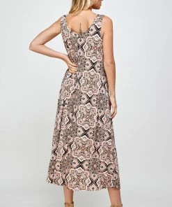 Jostar Stretchy Long Tank Dress Print 700BN-TRP1-W303 Long Length