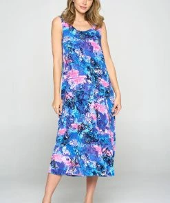Jostar Online Stretchy Long Tank Dress Print -700BN-TRP1-W305