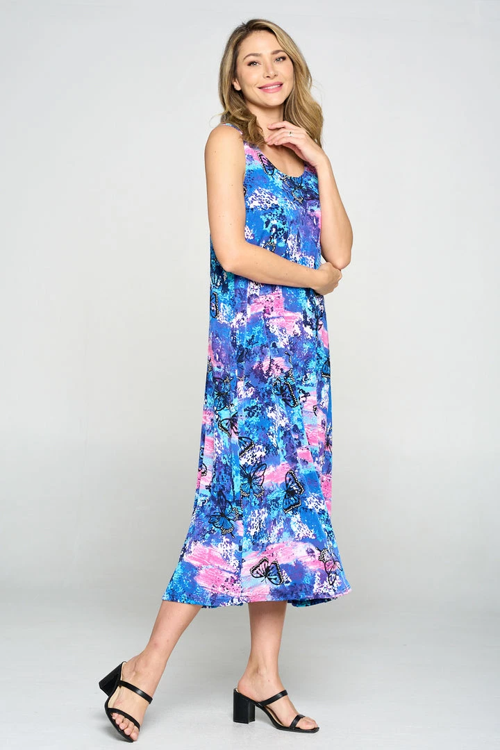 Jostar Women's Stretchy Tank Long Dress Sleeveless Plus Print, 700BN-TXP-W305