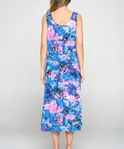 Jostar Women's Stretchy Tank Long Dress Sleeveless Plus Print, 700BN-TXP-W305