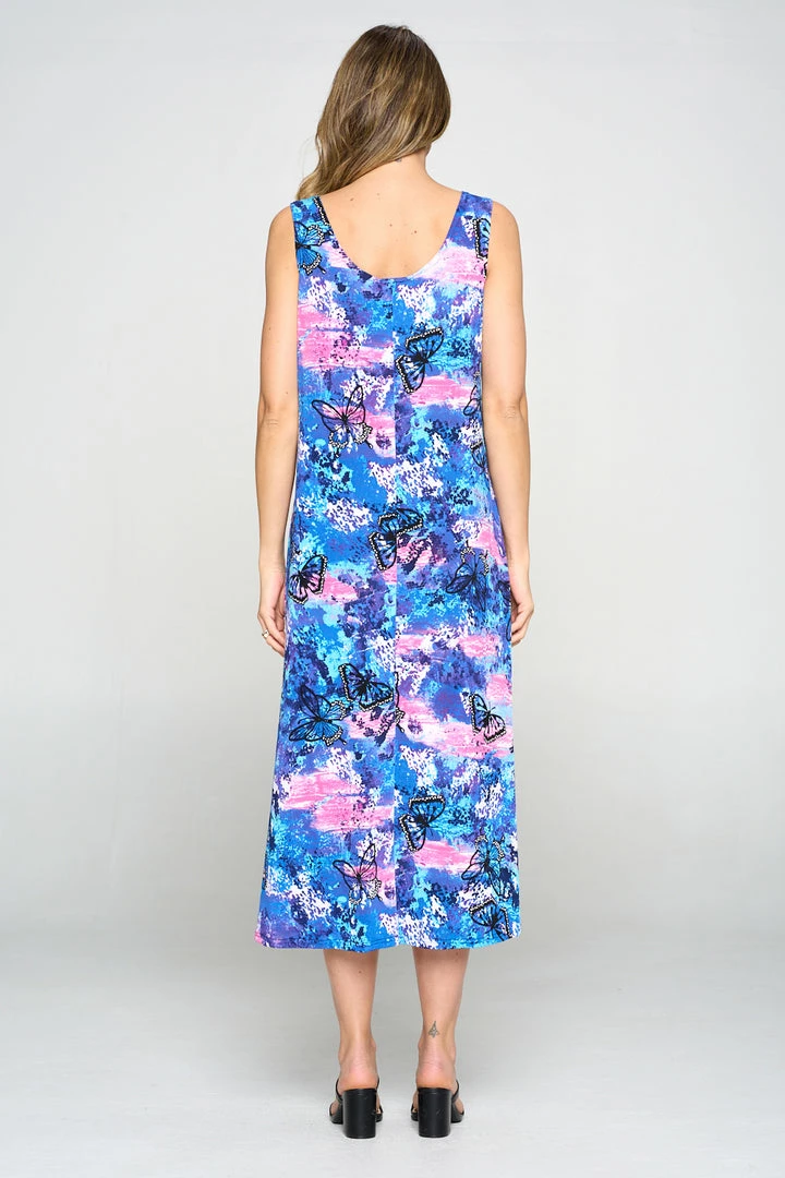 Jostar Women's Stretchy Tank Long Dress Sleeveless Plus Print, 700BN-TXP-W305