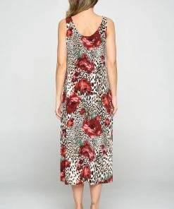 Jostar Women's Stretchy Tank Long Dress Sleeveless Plus Print, 700BN-TXP-W307