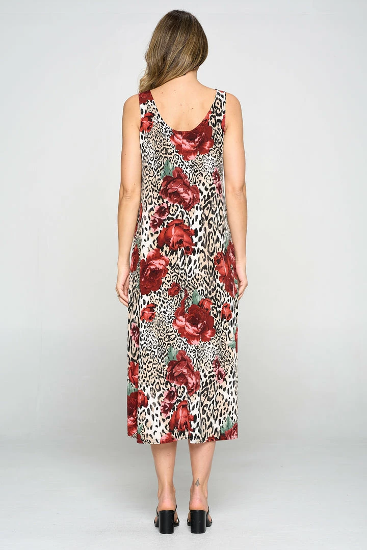 Jostar Women's Stretchy Tank Long Dress Sleeveless Plus Print, 700BN-TXP-W307