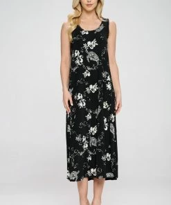 Jostar Stretchy Long Tank Dress Print -700BN-TRP1-W308