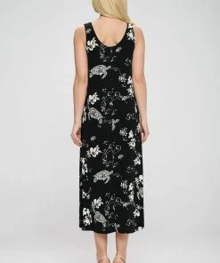 Jostar Women's Stretchy Tank Long Dress Sleeveless Plus Print, 700BN-TXP-W308