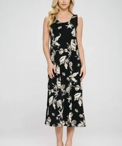 Jostar Women's Stretchy Tank Long Dress Sleeveless Plus Print, 700BN-TXP-W309