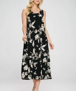 Jostar Women's Stretchy Tank Long Dress Sleeveless Plus Print, 700BN-TXP-W309