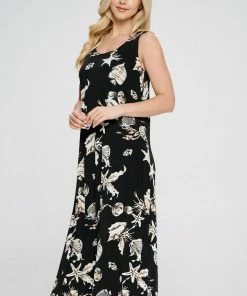 Jostar Women's Stretchy Tank Long Dress Sleeveless Plus Print, 700BN-TXP-W309