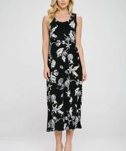 Jostar Women's Stretchy Tank Long Dress Sleeveless Plus Print, 700BN-TXP-W309