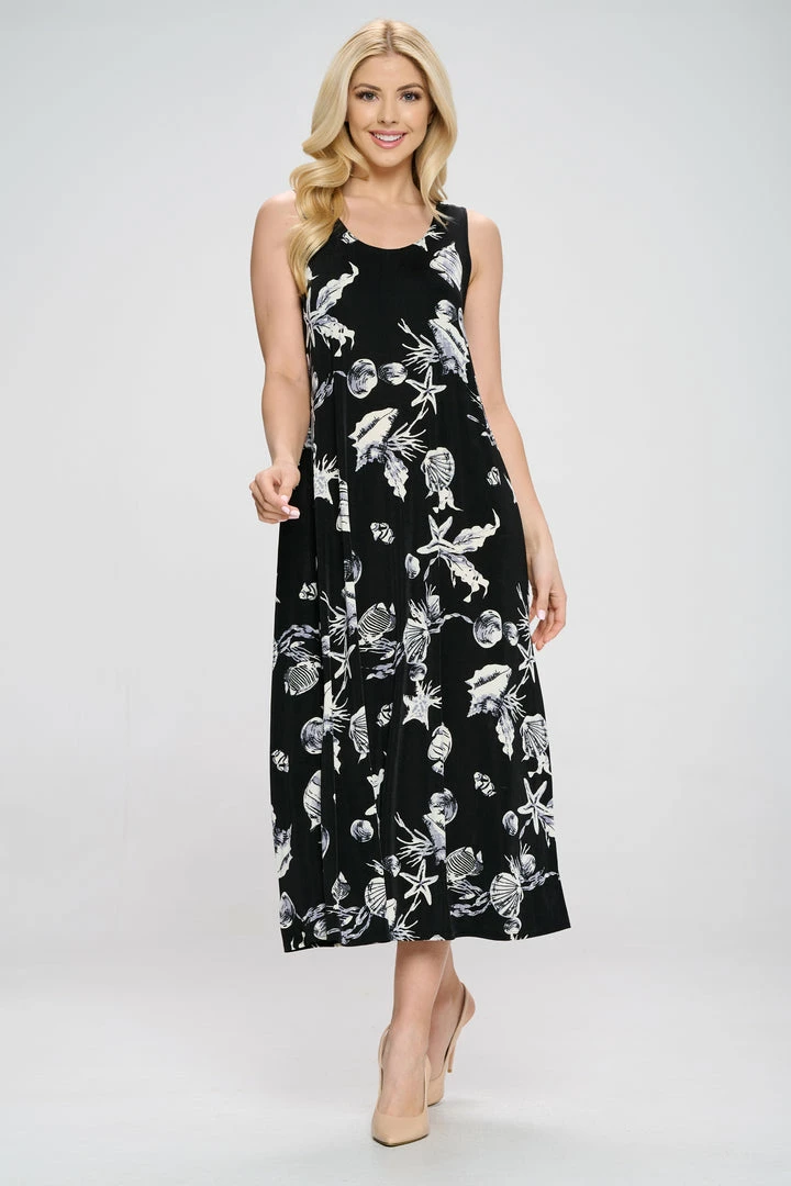 Jostar Stretchy Long Tank Dress Print -700BN-TRP1-W309 Dresses